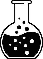 Chemical laboratory icon. Chemical flask, beaker vector symbol isolated on transparent background. Ideal for science, chemistry, and research-themed projects. Vector illustration.