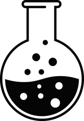 Chemical laboratory icon. Chemical flask, beaker vector symbol isolated on transparent background. Ideal for science, chemistry, and research-themed projects. Vector illustration.