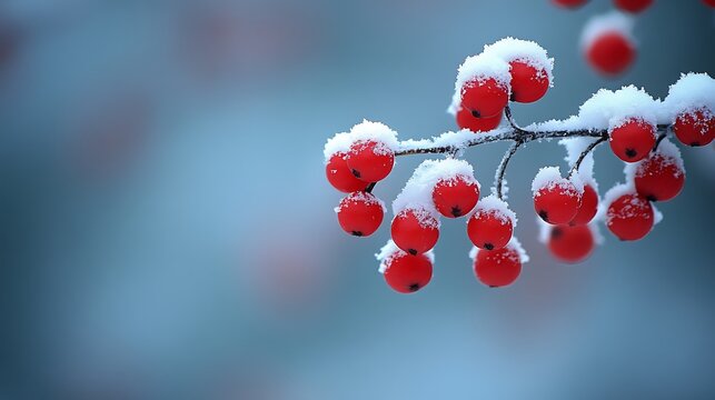 Winter Berries Snow Covered. - Powered by Adobe
