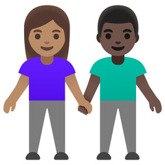 Couple Holding Hands (Woman & Man, Medium & Dark Skin Tones)
