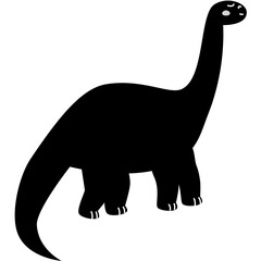 vector illustration of a silhouette of a Brontosaurus © danialproject