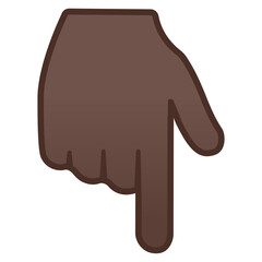 Backhand Pointing Down (Dark Skin Tone)
