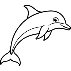 Obraz premium Minimalist Dolphin Line Art Vector