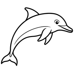 Minimalist Dolphin Line Art Vector