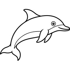 Minimalist Dolphin Line Art Vector