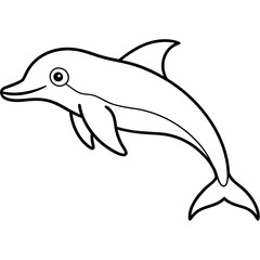 Minimalist Dolphin Line Art Vector