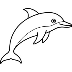 Minimalist Dolphin Line Art Vector