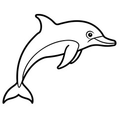 Minimalist Dolphin Line Art Vector