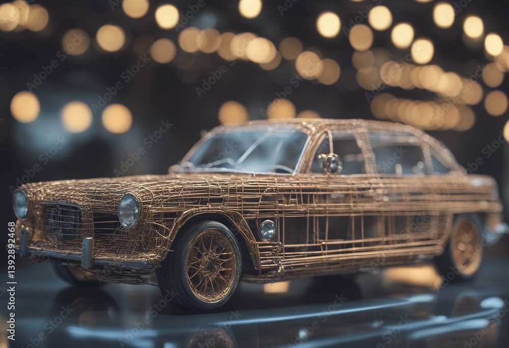 Poster design own wire my model car graphic auto generated construction pattern human illustration automobi
