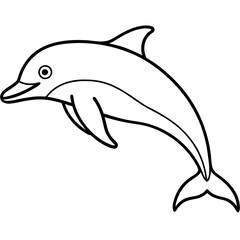 Minimalist Dolphin Line Art Vector