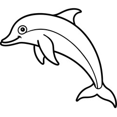 Minimalist Dolphin Line Art Vector