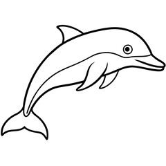 Minimalist Dolphin Line Art Vector