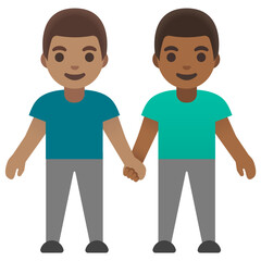 Two Men Holding Hands (Medium-Dark & Medium Skin Tones)
