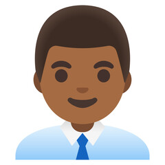 Man in Shirt and Tie Emoji (Dark Skin Tone)
