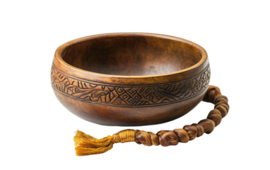 Sacred Bowl of Honey Used During Ceremonies Symbolizing Purity and Blessings Isolated on transparent background.
