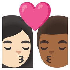 Kiss: Woman and Man (Medium-Dark Skin)
