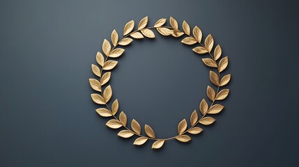 Obraz premium 3D Rendered Golden Laurel Wreath Representing Honor and Achievement