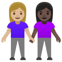 Women Holding Hands Emoji (Light & Dark Skin)
