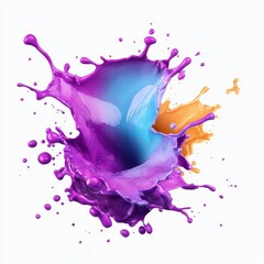 colorful splashes on white background