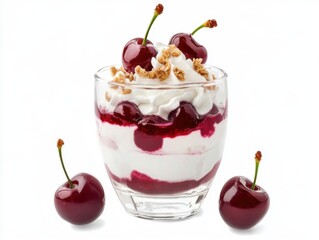 ice cream with cherry