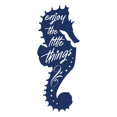 Seahorse illustration with motivational quote
