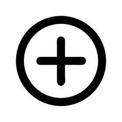 Obraz premium Plus Sign Inside Circle Add Icon Design