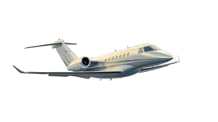 Professional Silver Jet Flying in Cloudy Sky - Airplane Travel Concept