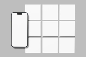 Smartphone Social Media post Blank Mockup