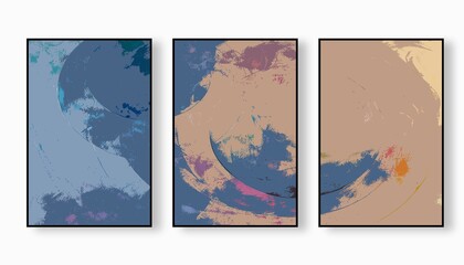 Naklejka premium AI-generated illustration of abstract painting combinations with brown and blue hues