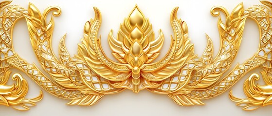 A gold leafed border with a flower design