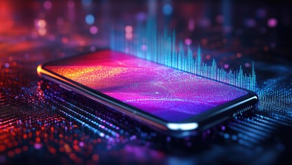 Smartphone with abstract data display