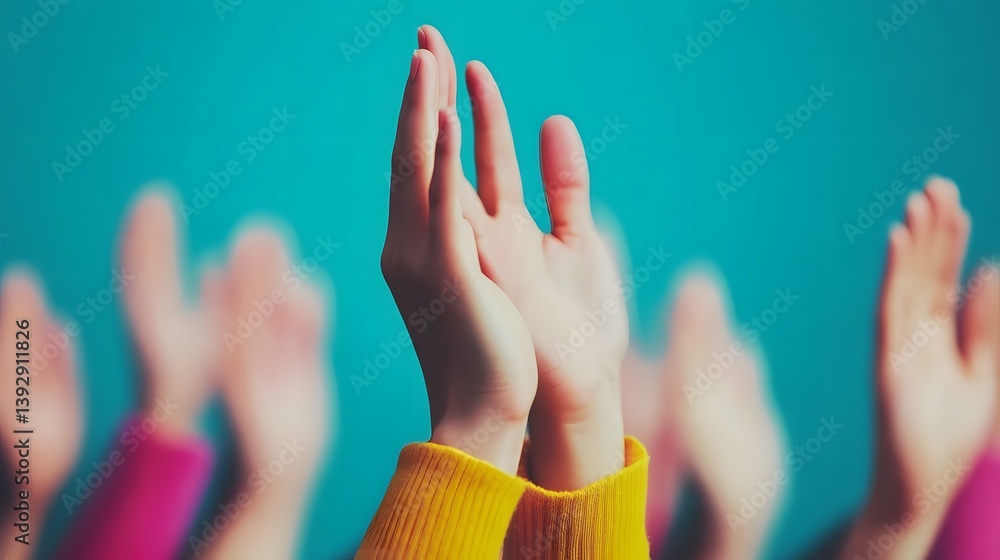 Poster hands clapping in sync for immersive music experience