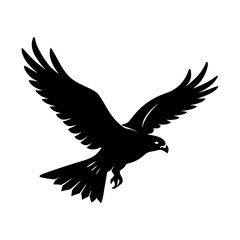 Fototapeta premium Flying eagle silhouette vector illustration for logo design and graphic resources use