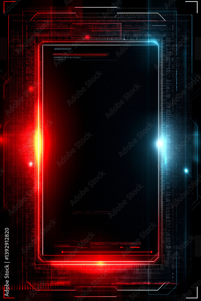 Poster critical infrastructure communication protection security cyber. cyber warning interface with a blan