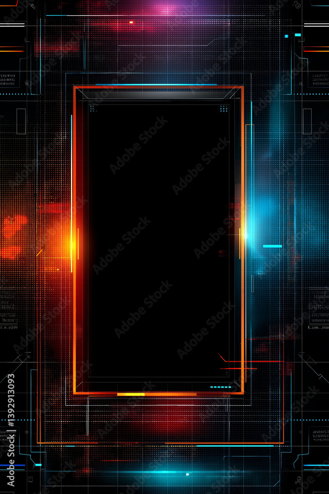 Poster critical infrastructure communication protection security cyber. cyber warning interface with a blan