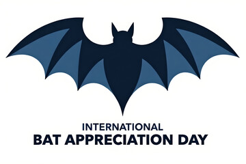 Modern Geometric Bat Vector Design for International Bat Appreciation Day – Symmetrical Navy and Sky Blue Silhouette for Trendy T-Shirts
