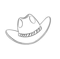Cowboy hat illustration featuring decorative elements and a classic silhouette line art
