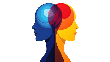 A woman and a man looking at each other