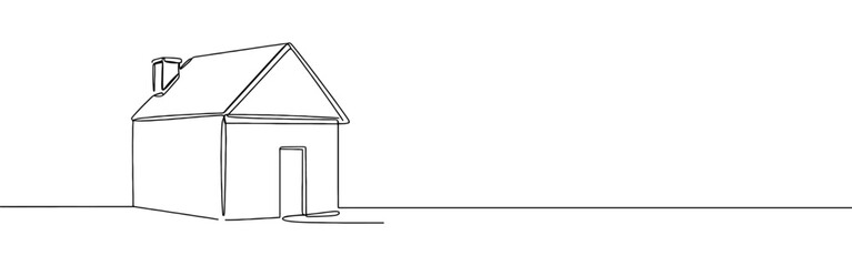 Home continuous one line drawing. House, real estate symbol. Vector illustration. © drawing lines