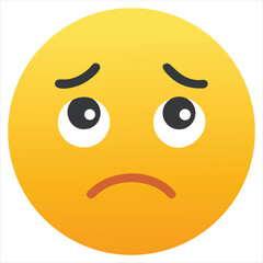 High quality vector face with pleading eyes soft frown and clean expressive design

