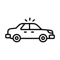 Police Car Icon for Law Enforcement and Security Themes
