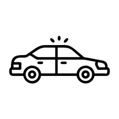 Police Car Icon for Law Enforcement and Security Themes