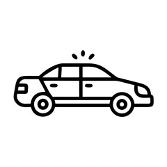 Police Car Icon for Law Enforcement and Security Themes
