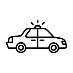 Fototapeta premium Police Car Icon for Law Enforcement and Security Themes