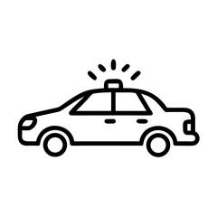 Police Car Icon for Law Enforcement and Security Themes