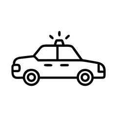 Police Car Icon for Law Enforcement and Security Themes