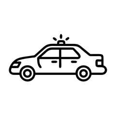 Police Car Icon for Law Enforcement and Security Themes