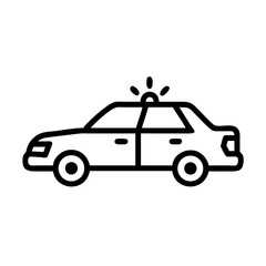 Police Car Icon for Law Enforcement and Security Themes