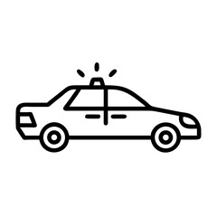 Police Car Icon for Law Enforcement and Security Themes