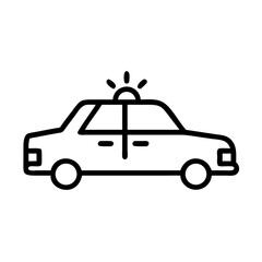 Police Car Icon for Law Enforcement and Security Themes
